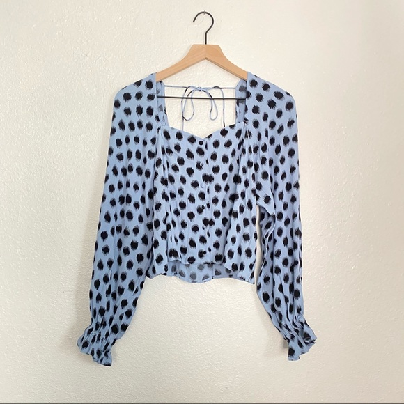 NWT & Other Stories Blue Dots Sweetheart neck Long - Picture 5 of 6